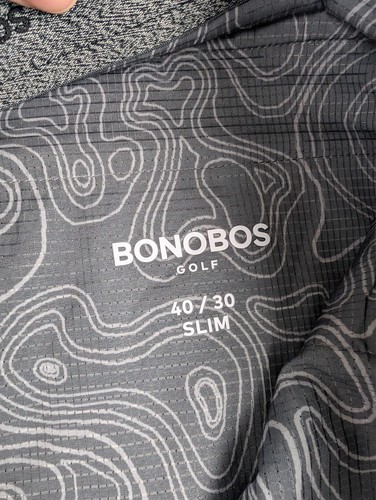 Bonobos Pantaloni Golf Uomo 40/30 Slim Grigio Cenere Performance Chino Elasticizzati Nuovi con etichette - Foto 7 di 14