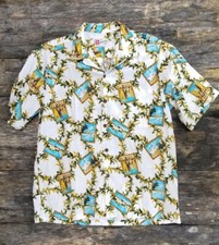 HILO HATTIE XL surf boards steam boat cruise Hawaiian aloha shirt made in USA