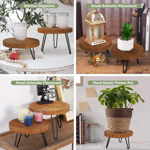 Stable Mini Wood Plant Stands - Ready-to-Use Indoor & Outdoor Decor, 2 Pack - Picture 6 of 10