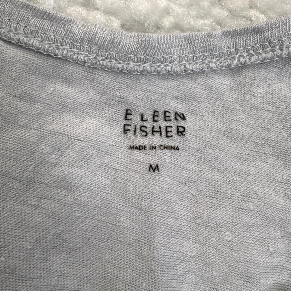 Eileen Fisher Linen Embellished Tank Gray Womens Medium - Image 3 of 4