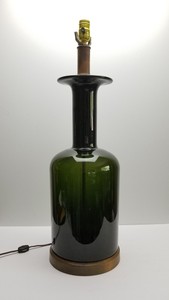 Holmegaard-Lamp-Glass-Gulvvase-Gulvase-Green-Mid-Century-Modern-Vintage-20in