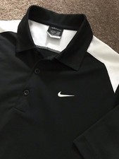 GORGEOUS NIKE GOLF BLACK / WHITE WICKING POLO SHIRT S SMALL 