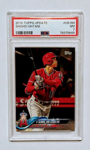 2018 Topps Update US189 Shohei Ohtani Rookie PSA 7, 3 Game HR Steak 🔥⚾