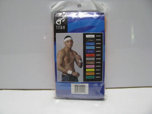 NUOVO set cerchietto e braccialetti Titan Terry arancione uomo donna fasce per sudore - Foto 2 di 2