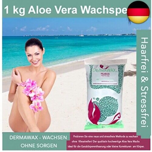 1 kg Dermawax Aloe Vera Wachs Filmwachs Heisswachs Waxing Perlen Wachsperlen - Bild 2 von 9