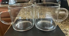 Clear Coffee mug 14oz Glass Coffee Mugs Set of 2 Large Glass Coffee Cups New