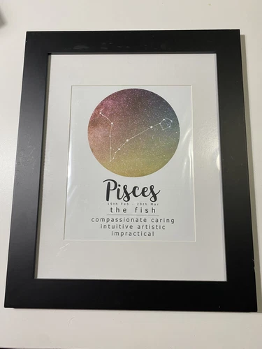 Pisces zodiac constellation print and heavy duty framed