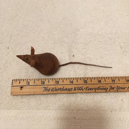 Vintage dänische Teakholz Leder Ohren Maus Figur Mitte des Jahrhunderts modern Mcm - Bild 7 von 10