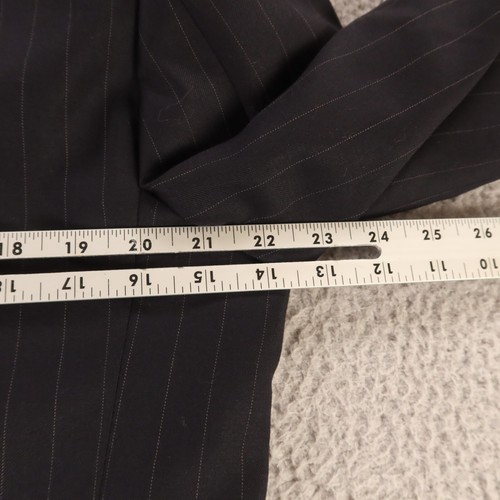 Oscar de la Renta Jacket M Blue Striped 100% Wool Worsted Blazer Sport Coat 42S - Picture 10 of 15