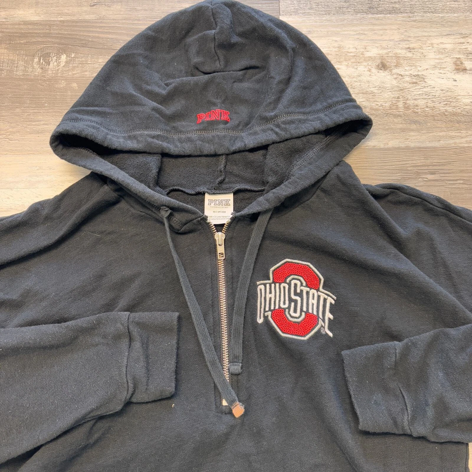 victoria-secret-vs ohio state buckeyes cropped zip hoodie