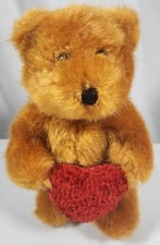 Russ Valentines Teddy Bear Plush Holding Red Heart 8" Stuffed Animal