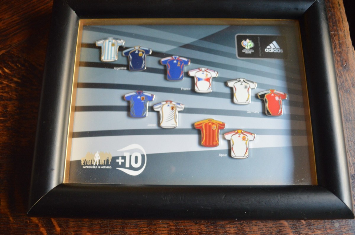 FIFA WORLD CUP 2006 SET OF TEN JERSEY PINS ADIDAS IMPOSSIBLE IS