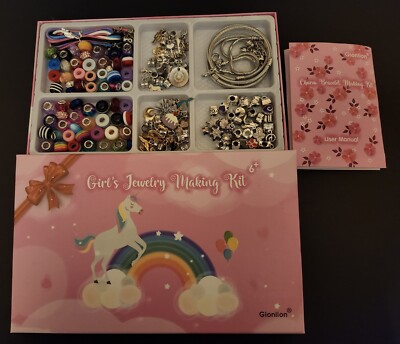 FREE Gionlion Unicorn Jewelry Making Kit Charms Bracelets Beads 9 Compartments