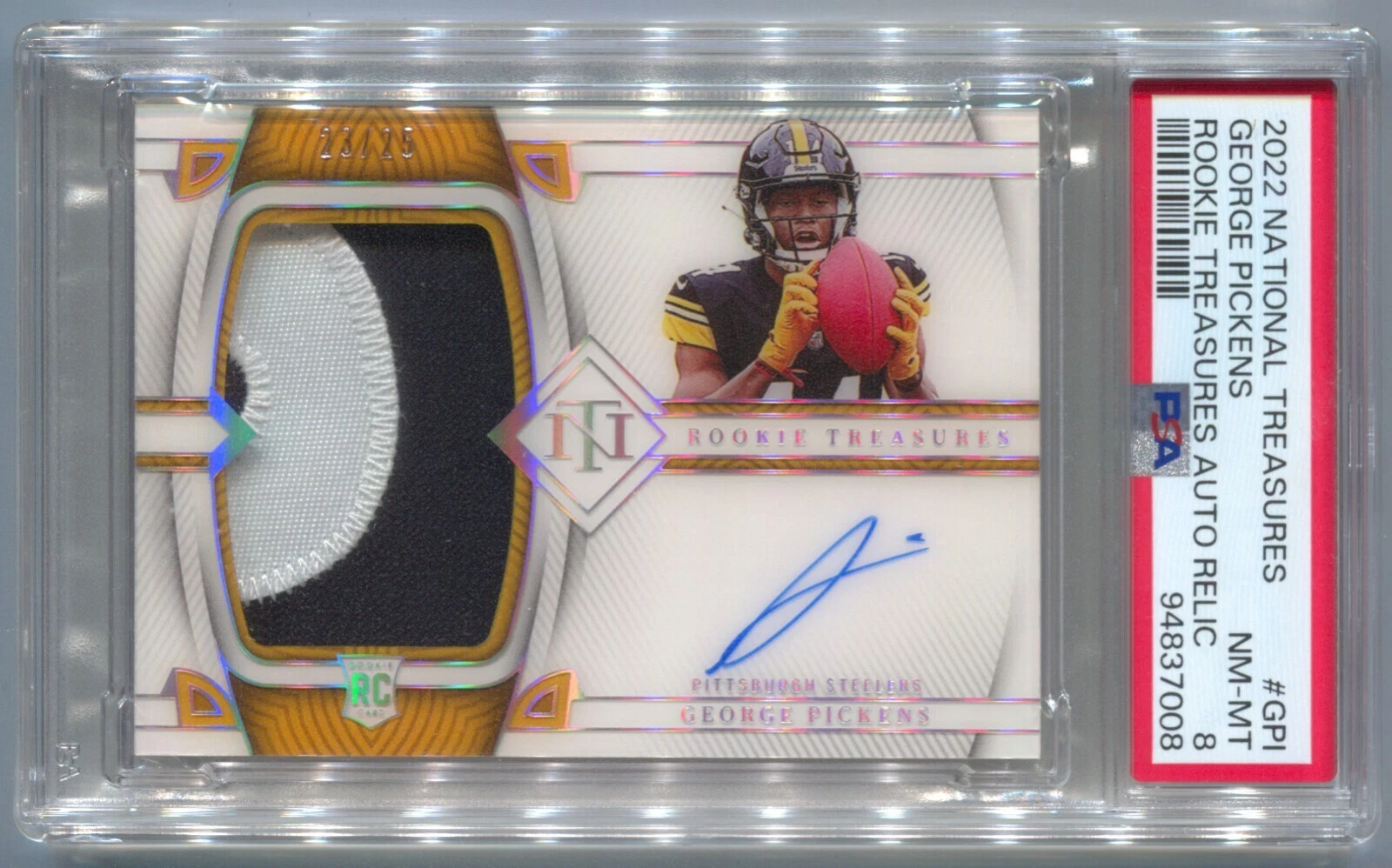 George Pickens Panini National Treasures Rookie Treasures Autograph Relic #GPI Base