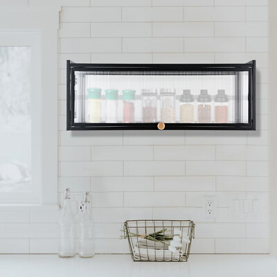 Wall-Mounted Cabinet Flip-Up Door Kitchen Wall Cabinet Translucent Strip Cabinet
