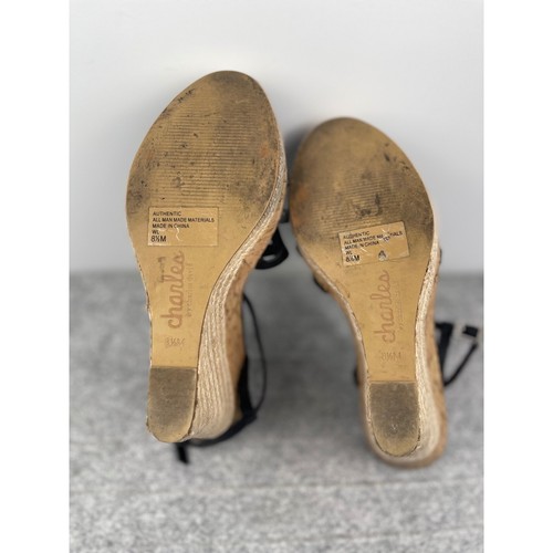 Charles by Charles David espadrillas zeppa tacco alto, nero, donna taglia 8,5 - Foto 4 di 14