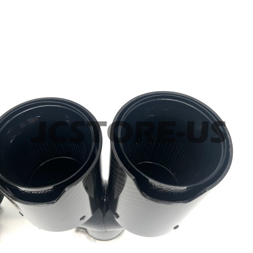 2X Fits BMW 63MM In 101MM Out Twin End Tips Tail Pipe Carbon Fiber - Bild 7 von 9
