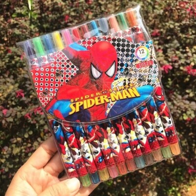 Spiderman Buntstifte 12 Farben Cartoon Pinsel Schüler Zeichnen Schulbedarf