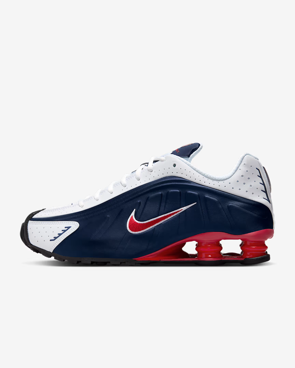 Nike Shox R4 Shoes USA Metallic Navy White Men display picture 1