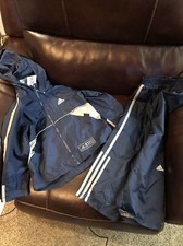 Toddler Blue,Gray,White Adidas Nylon Cloth Lined Track Suit, Sz L Toddler