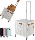 Carro utilitario plegable, carro de mano portátil con ruedas y cajón plegable