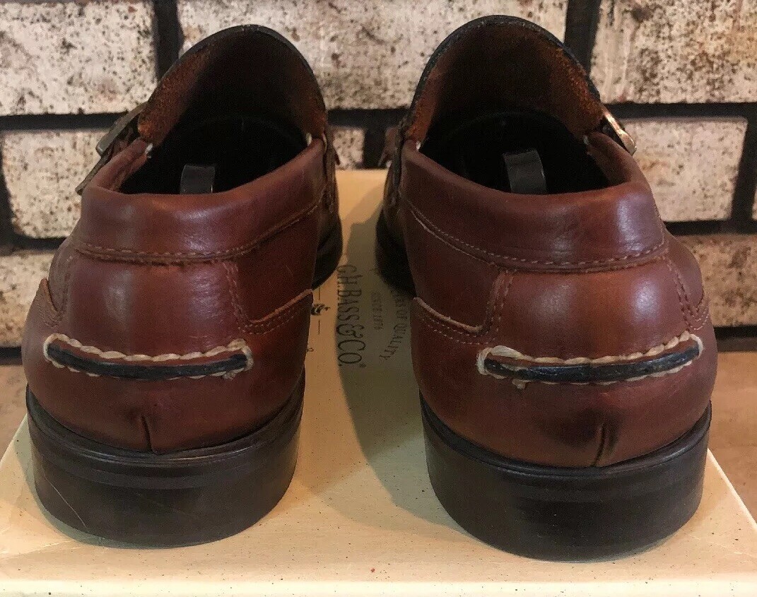 Vintage Bass Men\'s Leather Buckle Loafers Kiltie Fringe size 11M BASS Leather Buckle Loafers Kiltie Fringe Hutch Shoes Men main image 4