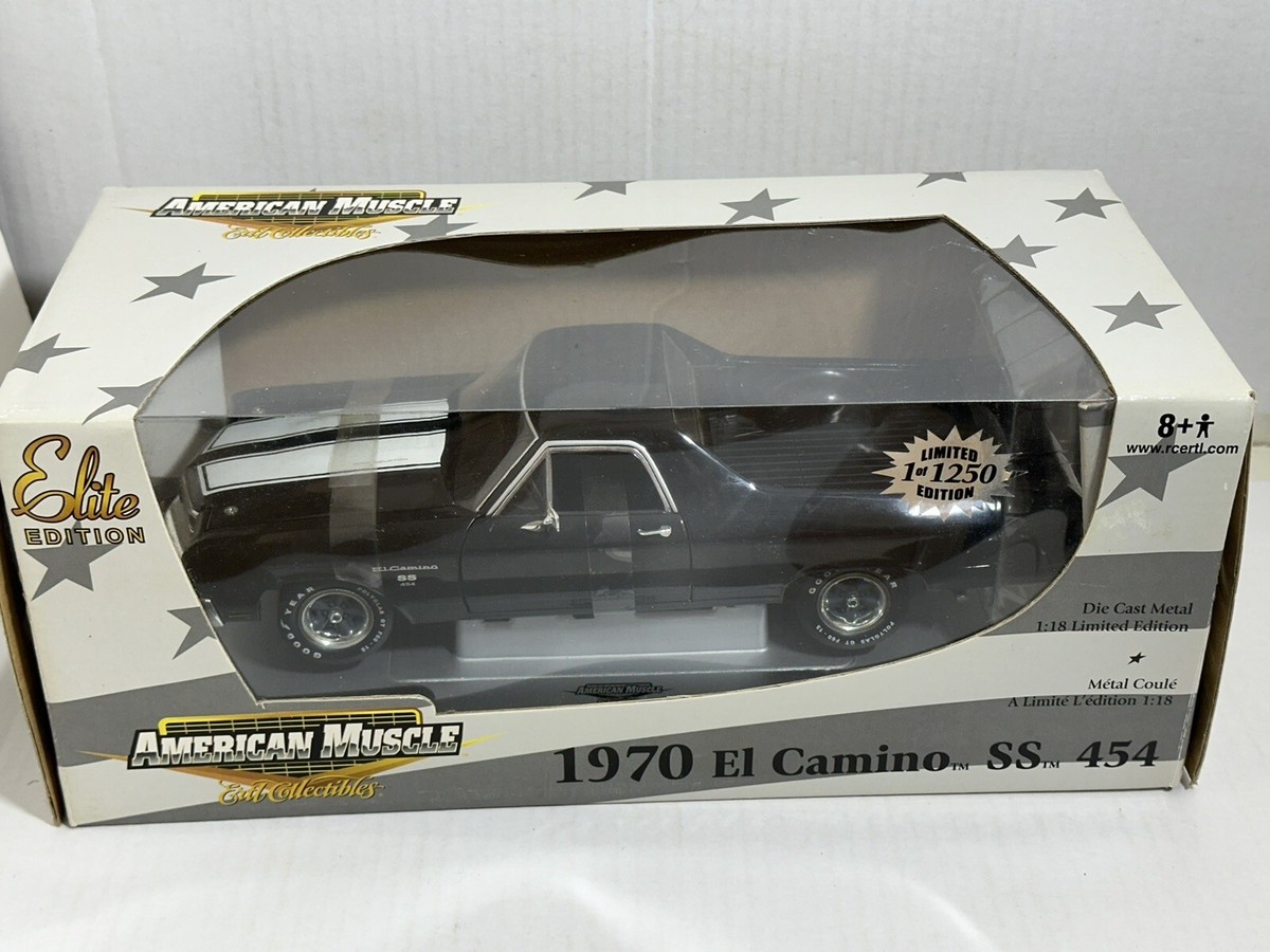 ERTL AMERICAN MUSCLE ELITE 1970 EL CAMINO SS 454 BLACK 1:18