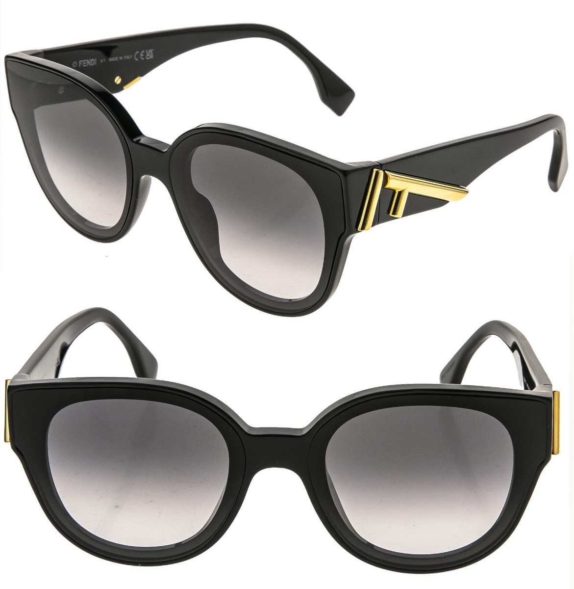 Fendi Black Cat-Eye Sunglasses Brand New Authentic Fendi FF Diamonds FE40146I Cat Eye Sunglasses in Black  main image 3
