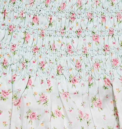 $49 Polo RALPH LAUREN Kids 7 Poplin Smocked Tie Tank TOP Mint Floral CAMISOLE - Picture 9 of 24