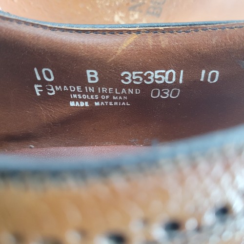 De colección Nunn Bush Para Hombres 10B Punta de Ala Guijarro Con Cordones Hecho en Irlanda Cuero Marrón - Imagen 3 de 10
