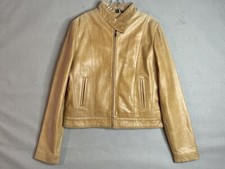 Infinito Leather Clothing Co Womens Leather Jacket Size 2xl Beige Tan Full Zip