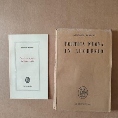 Poetica nuova in Lucrezio Leonardo Ferrero dedica a Vincenzo Marmorale 1949