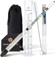 Hydrometer  Plastic Test Jar - for Home Brew Beer, Wine, Mead and Kombucha -...