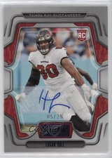 2022 Panini Playbook Rookies Blue Signatures 5/25 Logan Hall Rookie Auto RC 8gd