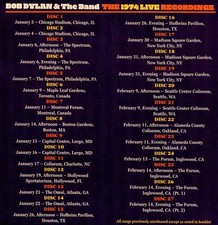 BOB DYLAN 1974 LIVE RECORDINGS NEW CD