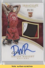 2015 Panini Immaculate 9/55 Delon Wright #125 RPA Rookie Patch Auto RC READ i5q