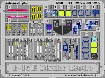 Eduard 1/48 F-15E Strike Eagle Cockpit+Seatbelt (Revell/Monogram) FE225