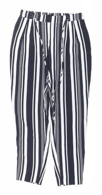 Zara Basic Damen Hose schwarz weiß gestreift Größe L