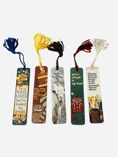 VTG 1974-1979 Antioch Bookplate Bookmarks Lot 5 Llama Eat a Book Owl Cat Tassels