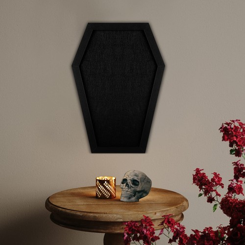 Coffin Felt Bulletin Board, Gothic Decor Bulletin Board for Table Top or Wall - Picture 2 of 5
