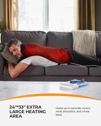 Heating Pad for Neck and Shoulders and Back, King Size Heated Pad for Back Pa... - Picture 4 of 6
