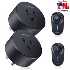 Wireless Remote Control Outlet 15A 1500W Power Switch 2-Pack Long Range No Wire