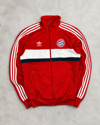 Adidas Firebird FC Bayern München Track Jacket Rot Weiß Vintage Trainingsjacke