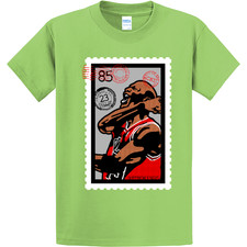 NEW RETRO KINGS AIR MJ 23 STAMP LIME GREEN Tee Shirt SMALL-4XLARGE MADE IN USA