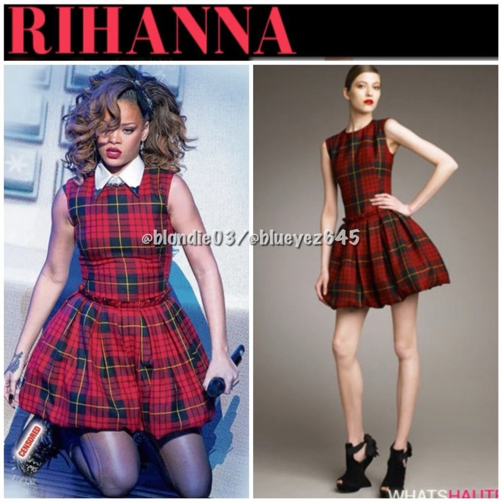 Alexander McQueen — McQ by Alexander McQueen puffball tartan plaid dress IT44/US8