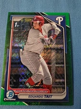2024 Bowman Chrome Prospects Eduardo Tait- GREEN SHIMMER /99- 1ST BOWMAN