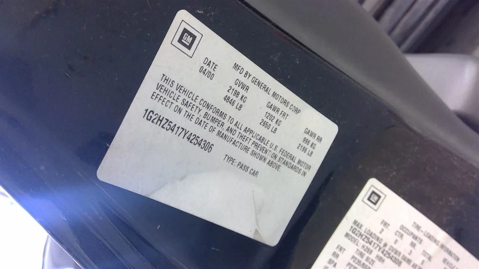 Pontiac Bonneville 2000 Left Front Door Black 12483373 Foto 4 de 4