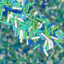 FAKE Blue Green Polymer Clay Sprinkle Pieces Mix NOT EDIBLE D11-08