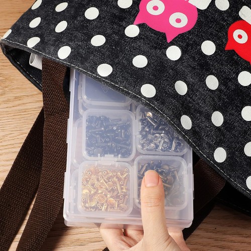 12 Pezzi Scatola Portaoggetti Plastica Trasparente Organizer con Chiusura a Scatto Chiusura Mini - Foto 3 di 7
