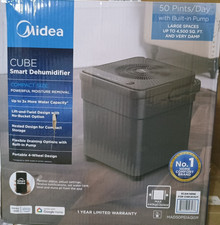 Midea 50 Pt Pint CUBE Smart Dehumidifier with Pump 3X More Water FAST SHIP